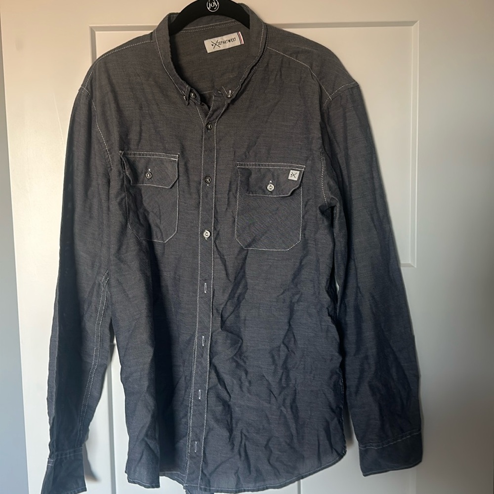 Blue/grey Departwest button down casual shirt